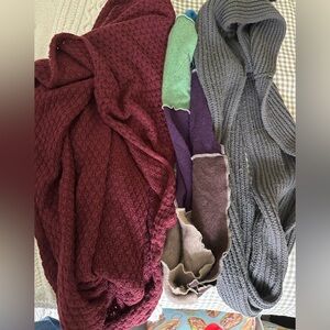 3x infinity scarves (one handmade with cashmere)